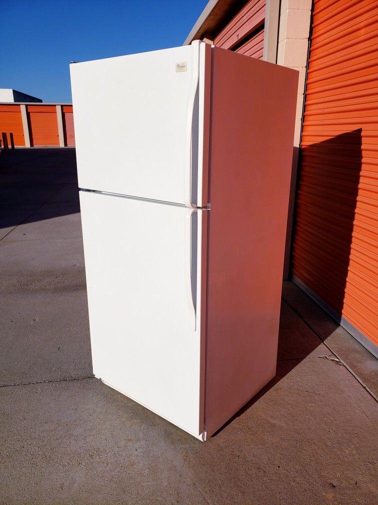 Top Freezer Apartment Refrigerator Whirlpool 18 CuFt Super Clean Works Perfectly Free Delivery 