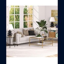 Gold Glass  Coffee Table  32 x 32inch ( New In Box)