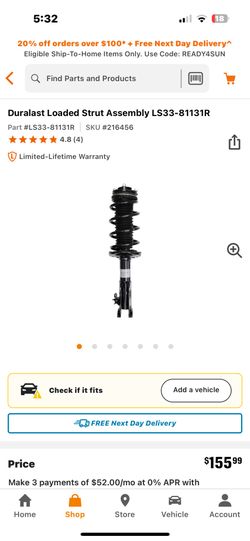 Duralast Loaded Strut Assembly LS33-81131R