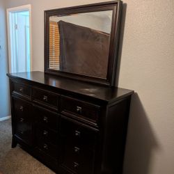 Dresser And End Tables With Attached Mirror