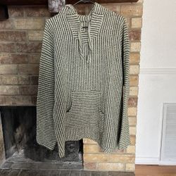 Mexican Baja Hoodie Poncho Size Large 