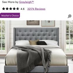 Full size Grey Tufted Bed Frame