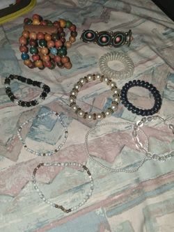 Mixed Beaded Bracelet Lot – 10 Pieces