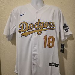 New Men's Dodgers Yamamoto White/Gold Jerseys Stitched