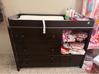 Baby Changing Table Dresser Combo – Espresso – Includes Changing Pad