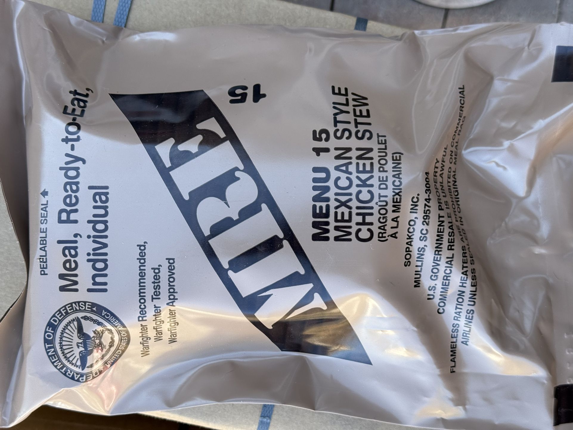 Ready To Eat Meals (MRE)