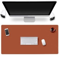 Desk Mat PU Leather Blotter Pad for Desktop on Top of Office Computer Laptop Writing Gaming Décor Accessories Table Topper Protector Under Keyboard Mo