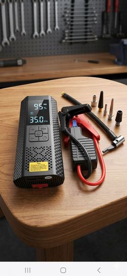 Poetable Car Jump Starter 12V/, 12000 A, Tire Inflator & Power Bank  NEW