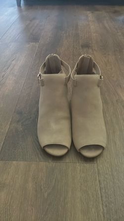 Nude Peep-Toe Ankle Booties