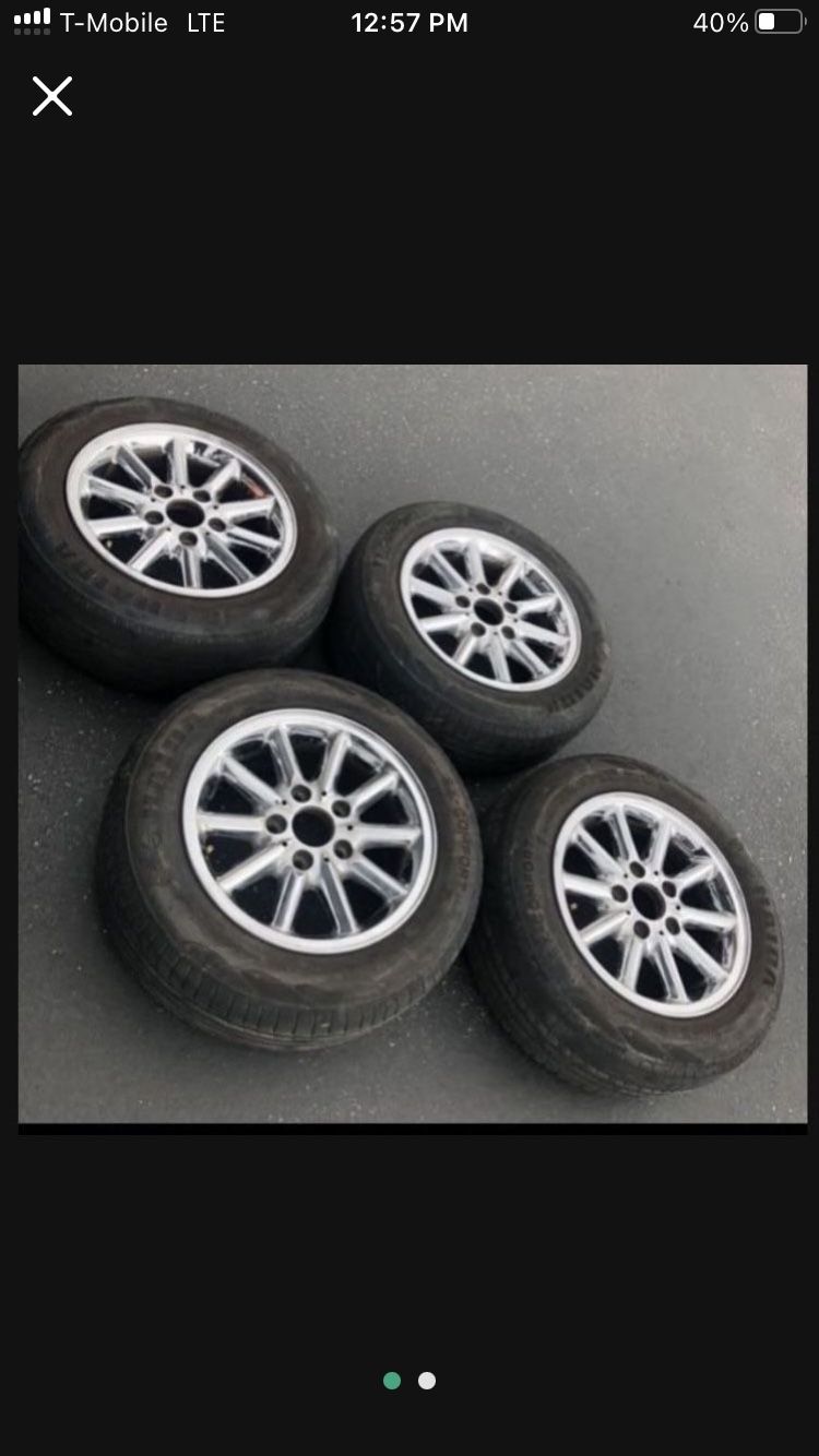 4 —— 195/65r15 5x120 5x4.72 Stock Bmw E30 Chrome Wheels Rims Tires !!!!!