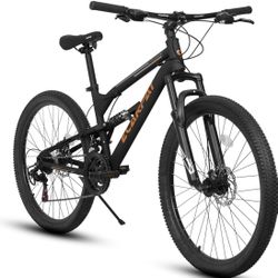 AS IS Newly Assembled Ecarpat 26”  Mountain Bike Full/Front Suspension Bicycle