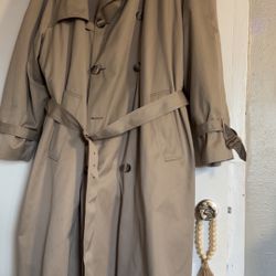 London Fog Men’s 54 LONG Trench Coat Removable Liner