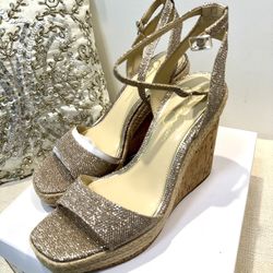 Jessica Simpson Gold Sparkle Heels Size 10