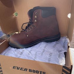 Steel Toe Leather Work Boots 