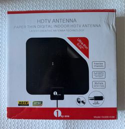 HDTV Antenna, Paper Thin Digital Indoor HDTV Antenna, Model: OUS00-0188, New .