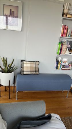 Vintage IKEA Wool Upholstered Bench