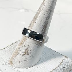 6mm Tungsten Wedding Ring for Couple Faceted Polish Surface Comfort Fit Size SZ 8.5