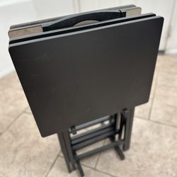 5 Piece Black folding TV Tables