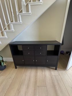 Espresso/Black Storage Console w/ Drawers & Cabinets – La Jolla