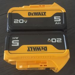 BRAND NEW DeWALT 20V MAX 5Ah Batteries (2-Pack) - Never Used