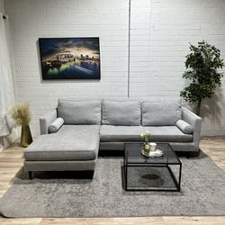 Grey Modern Mid Century Sectional Couch - FREE DELIVERY 🚛