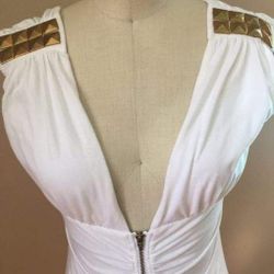 Baby Phat Womens White Stretch Body Con Dress Size L.