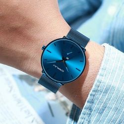 All Blue Quartz Watch For Men Sport Waterproof Wristwatch 