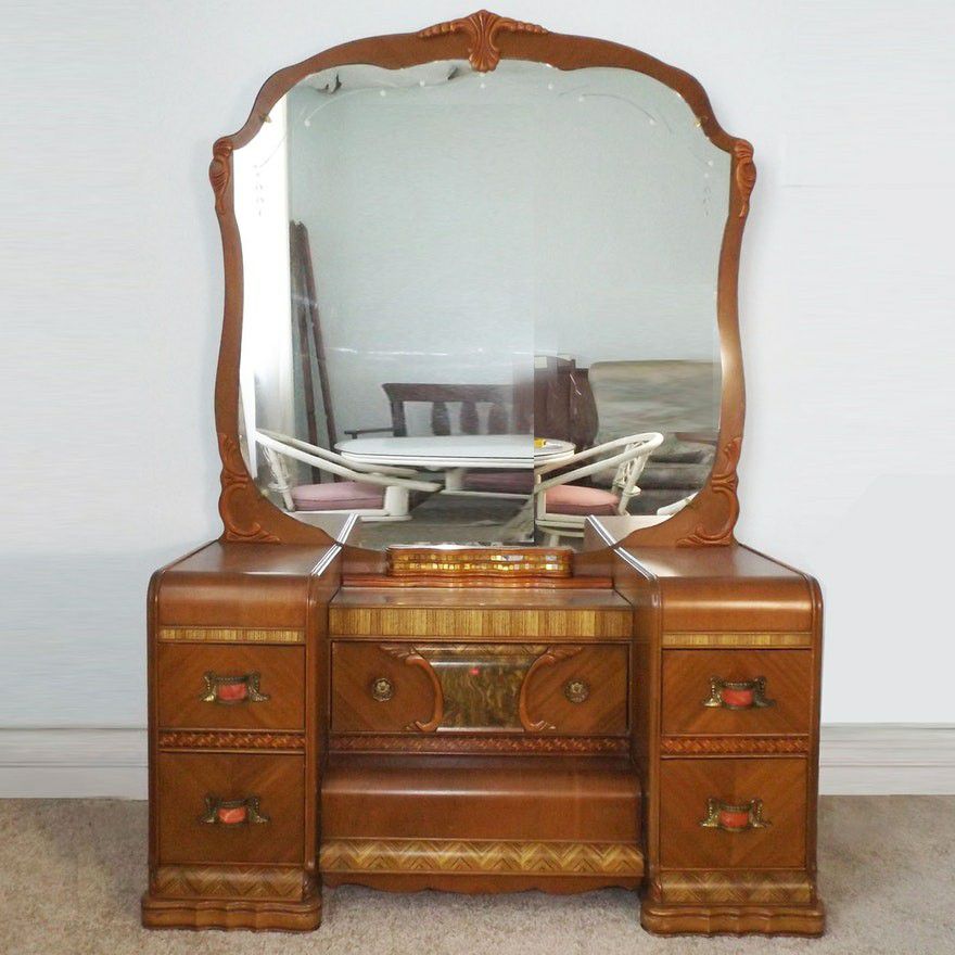 Fancy Antique Vanity Dressing Table, Antique Vanity Dressing Table With Mirror