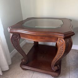 Two Elegant Wood End Tables