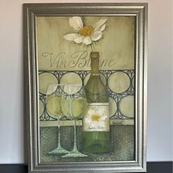 Gorgeous Sauvignon Blanc Wine Painting Wall Art Large 41.5” x 29.5”