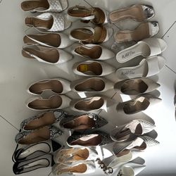 White Heels Size 8 (each Shoe Is $25)