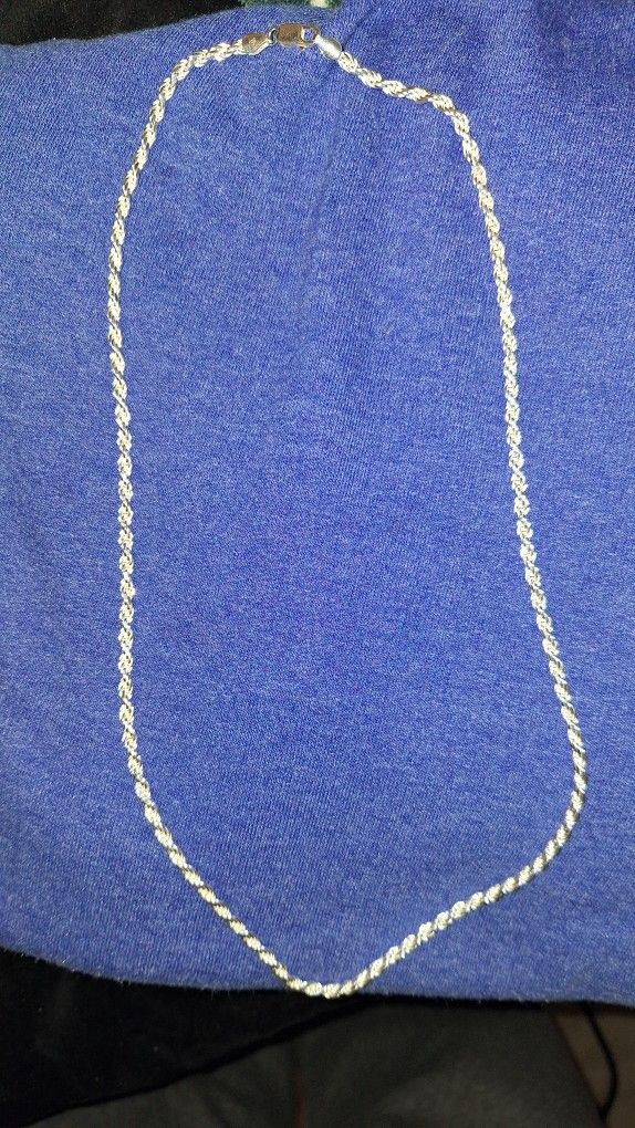 925 STERLING SILVER DIAMOND CUT ROPE CHAIN