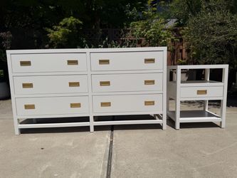 REFINISHED Heavy dresser “pale oak”+dovetail drawers*matching nightstands $649 CAN DELIVER