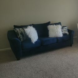 Velvet Blue Couch For Sale