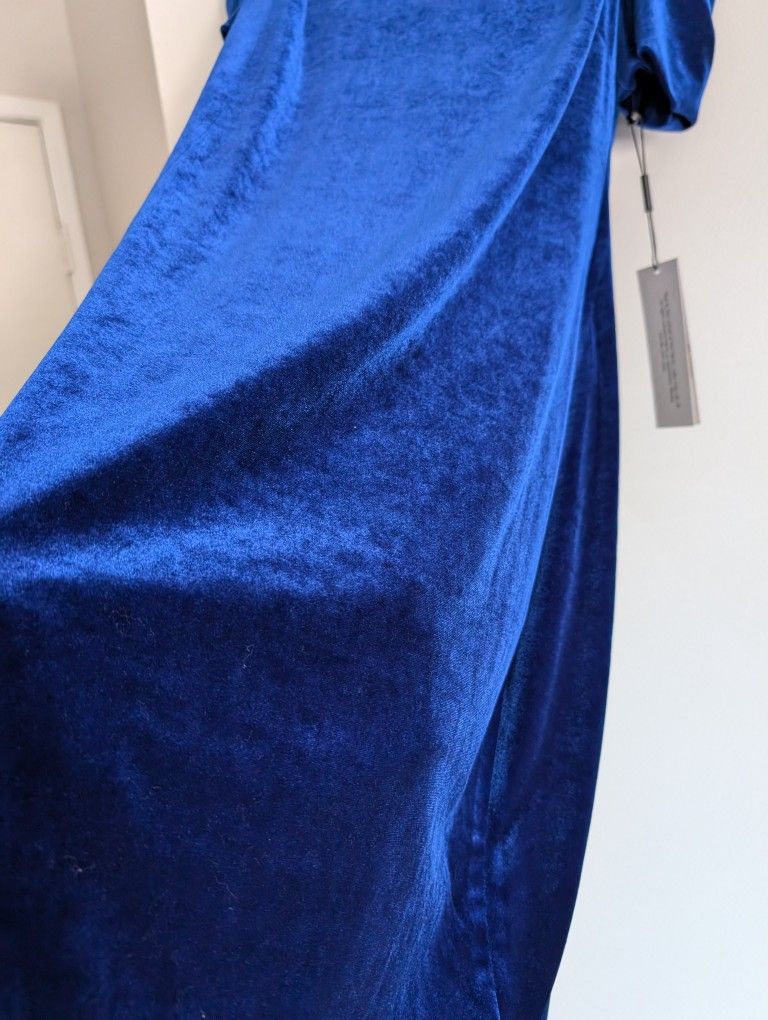 NWT Calvin Klein Royal Blue Velvet Dress - joarbit.com