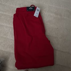 Red Medium Skinny Jogger Sweat Pants Hollister 