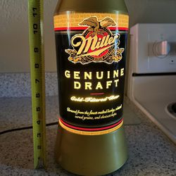 Vintage 1994 Miller Genuine Draft Can Rotating Light Lamp 12”