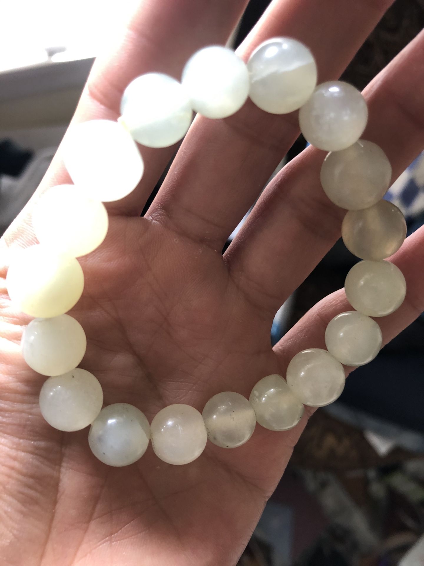 Water jade Stretch Bracelet Amazing Quality Large Beads Translucent $65