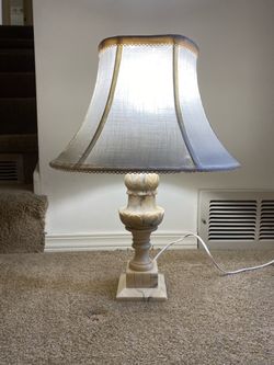 Vintage carved alabaster table lamp