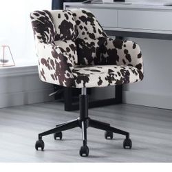 Cow Print Desk Chair Velvet Office Chair