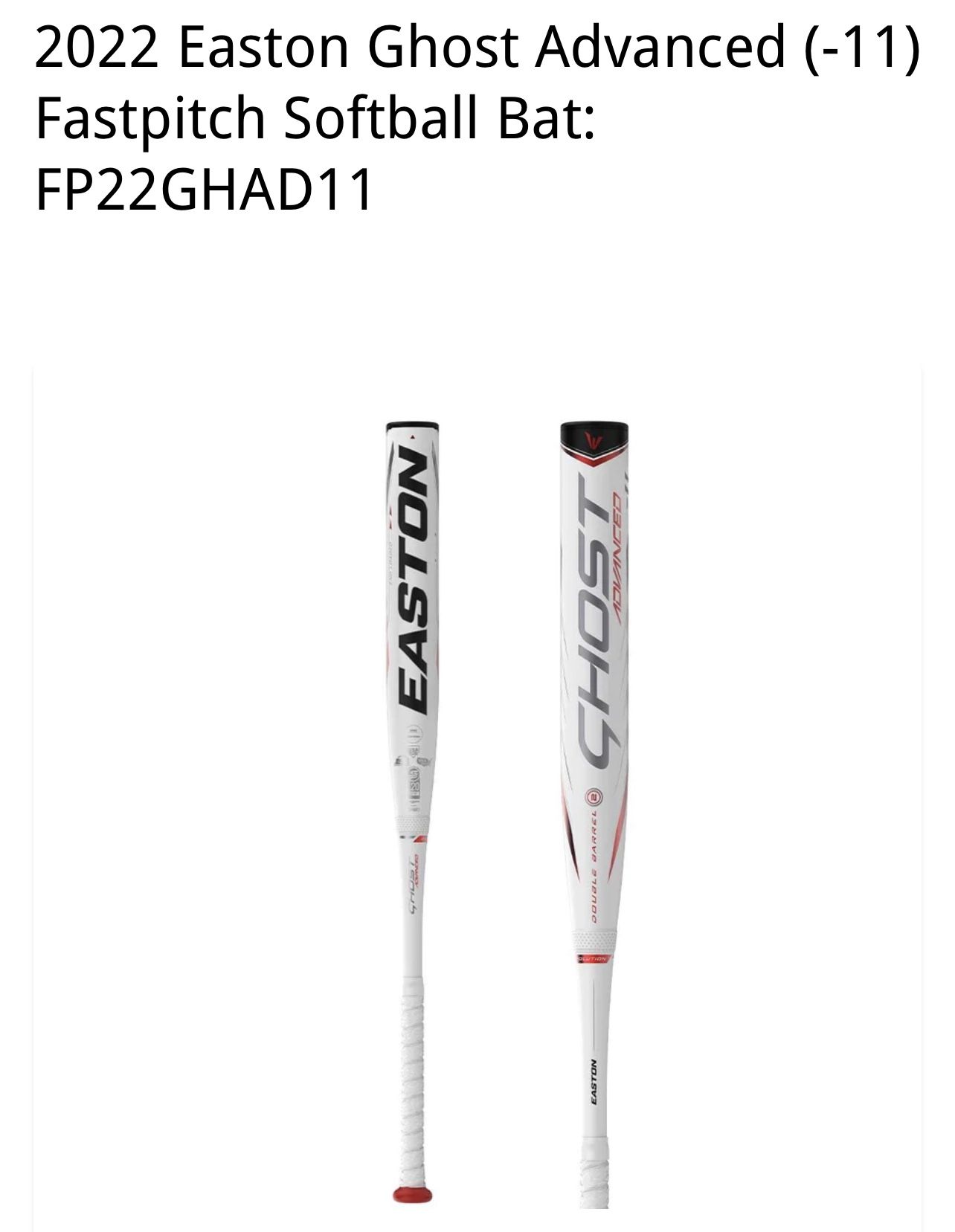 Easton 2022 Ghost Advanced | -11 | Fastpitch Softball Bat | 31 And 30” Available  