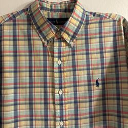 Ralph Lauren Men's Shirt Size XL Plaid Classic Fit Short Sleeve