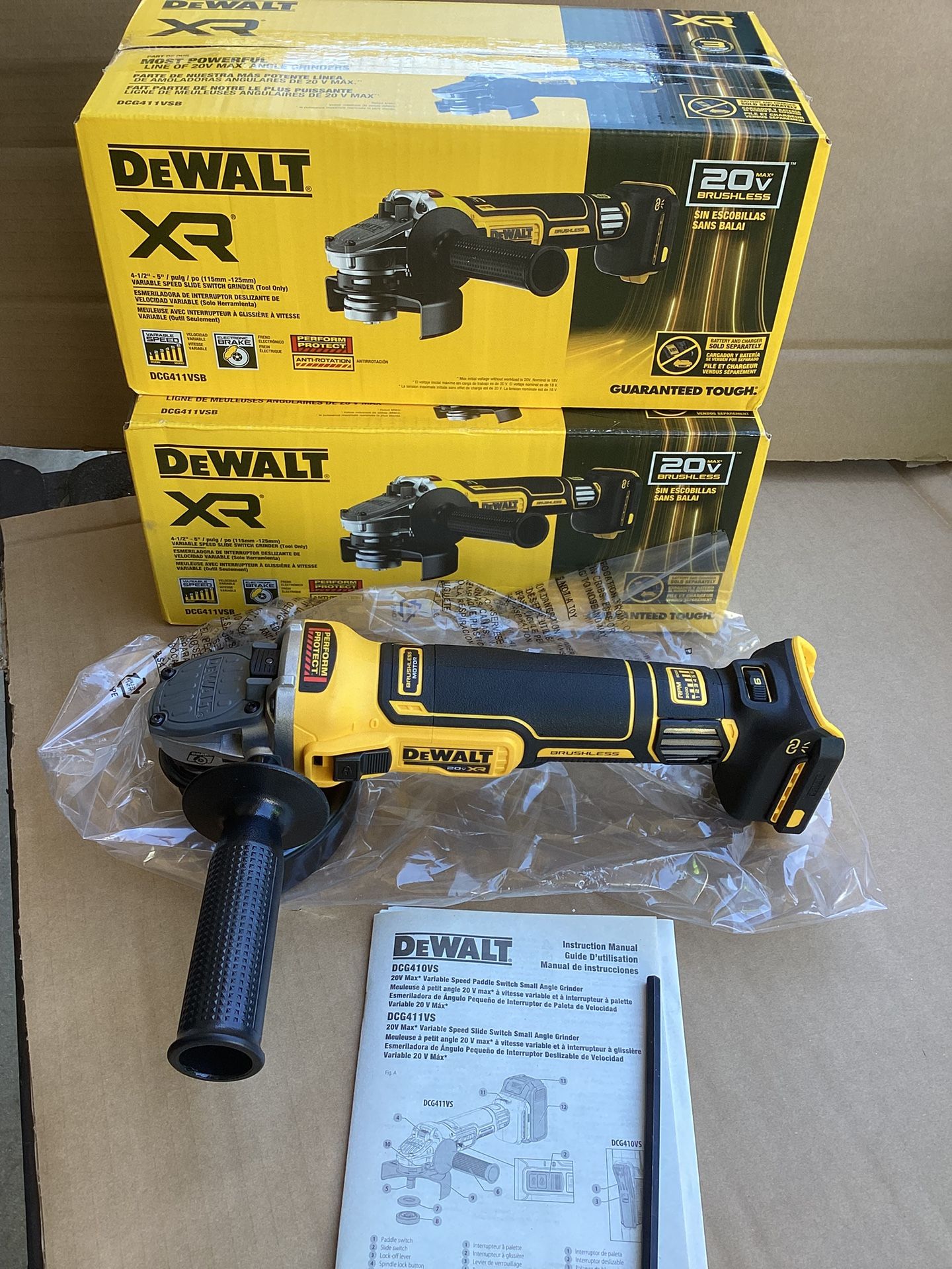 DEWALT 20V CORDLESS 5-IN VARIABLE SPEED ANGLE GRINDER WITH FLEX VOLT ADVANTAGE ( TOOL ONLY )