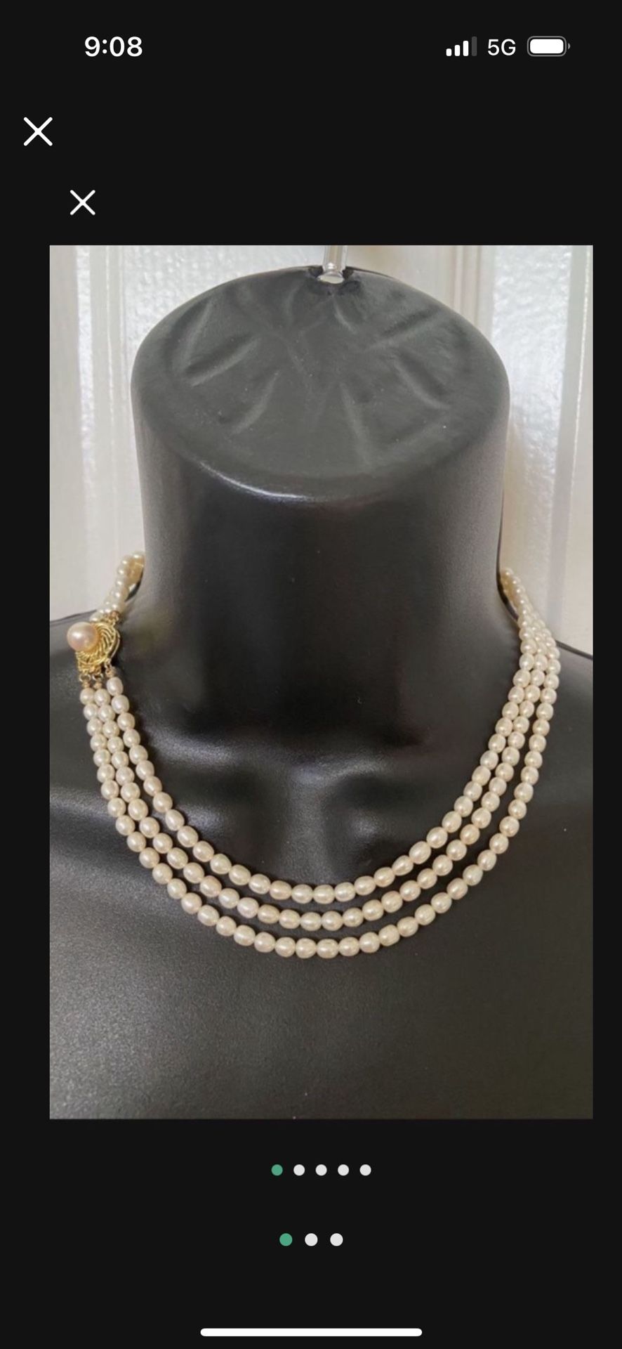 14k Gold Clasp Freshwater Pearl Necklace