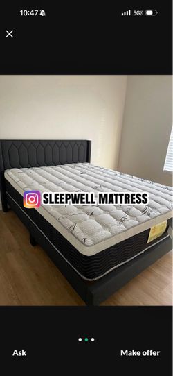 New Queen bed frame with mattress