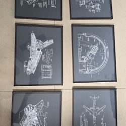 6 Framed Prints - 10x12 Engineering, Planes, Rocket