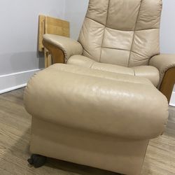 Leather Reclining Chair With Ottoman