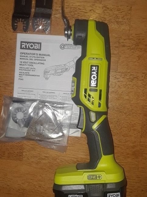 Full Price Only Ryobi P 343 B Multi Tool Kit With Battery And Extra Bladesst