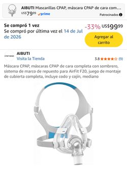 Mascara completa para la apnea del sueño