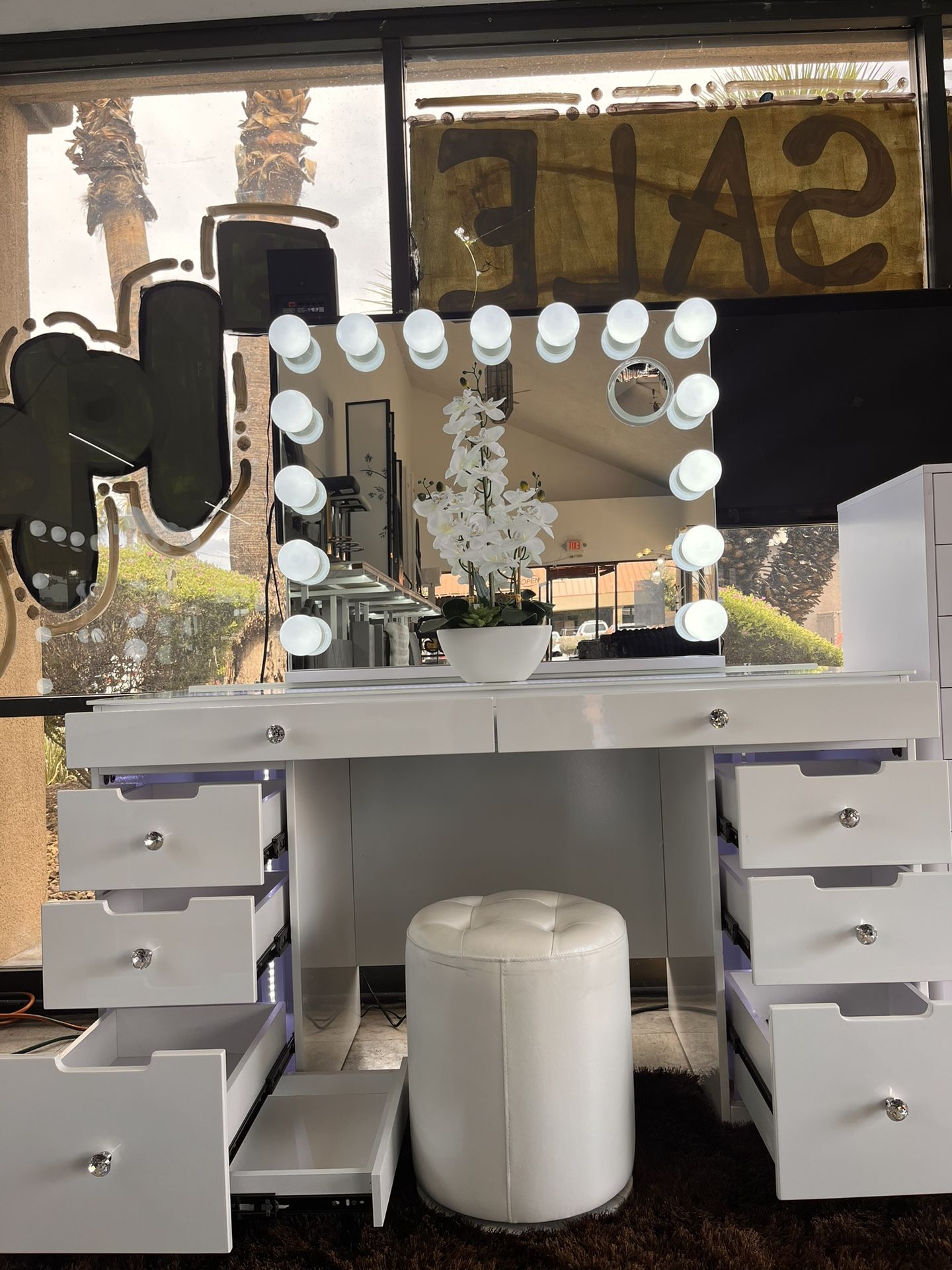 Big Vanity And Mirror * Free Stool NEW